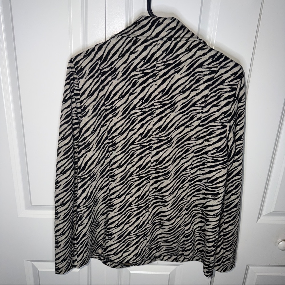 Cato Zebra Print Size Large Black and White Casual Blazer Jacket Womens - Picture 2 of 10